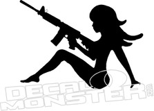 Trucker Girl AR Rifle Decal Sticker