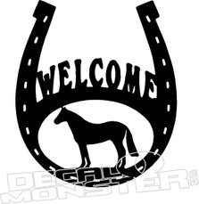 Welcome Horse Shoe Decal Sticker