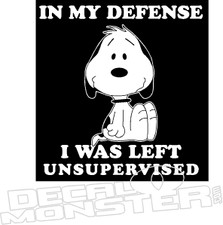 Snoopy Left Unsupervised Decal Sticker
