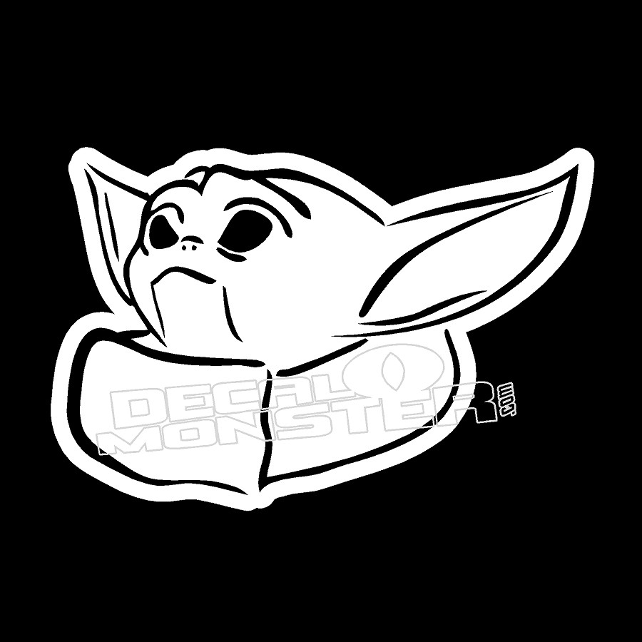 Download Baby Yoda Head Star Wars Decal Sticker DM - DecalMonster.com