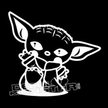 Baby Yoda Knock Out Star Wars Decal Sticker DM