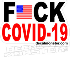 US Fuck Covid-19 2 Red Coronavirus Decal Sticker