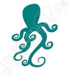 Octopus Silhouette Hawaii Decal Sticker DM