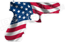 America USA Gun Flag Decal Sticker DM