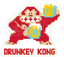 Drunkey Kong Drinking Funny Decal Sticker