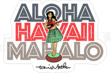Travis Mathew Aloha Hawaii Mahalo Hula Girl Golf Decal Sticker