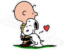 Carlie Brown & Snoopy Hug Love Decal Sticker