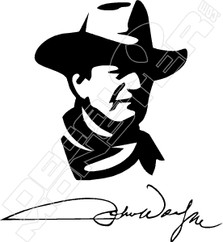 John Wayne Silhouette Decal Sticker