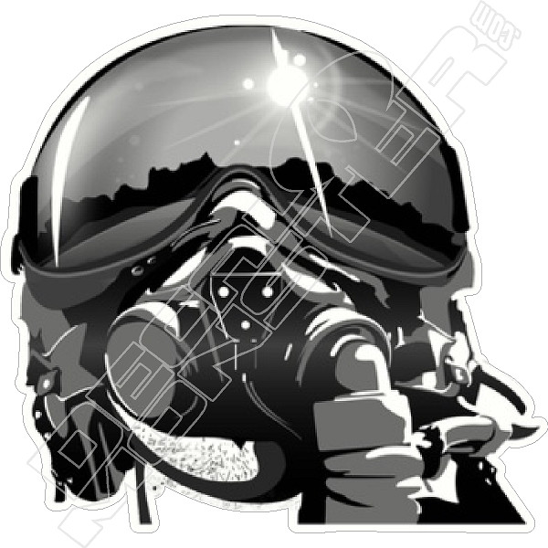 Fighter Pilot Helmet Decal Sticker Decalmonster Com Fighter Pilot Helmet Decal Sticker Decalmonster Com