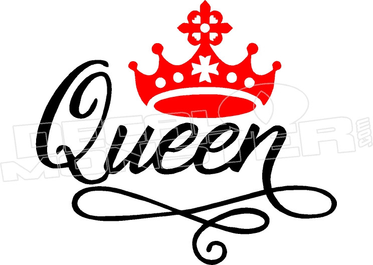 Queen Crown Wording Decal Sticker - DecalMonster.com