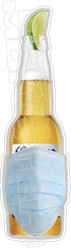 Masked Corona Beer Bottle Decal Sticker