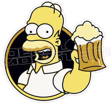 Homer Beer Simpsons Decal Sticker