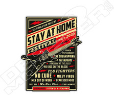 Stay at Home Covid Rock Festival Poster Decal Sticker