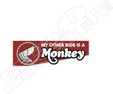 Honda My Other Ride Is A Monkey Motorcycle Decal Sticker