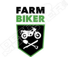 Farm Biker Cartoon Motorcycle Decal Sticker