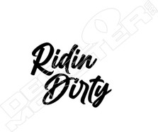 Ridin Dirty2 Wording Motorcycle Decal Sticker