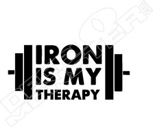 Iron Is My Therapy Dumbell Decal Sticker