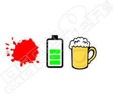 Blood Battery Beer Bicycle Decal Sticker