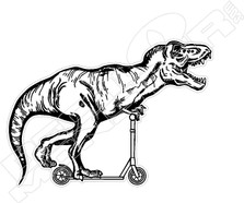 T-Rex Riding Scooter Decal Sticker