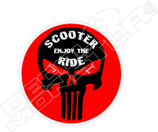 E-Scooter Punisher Enjoy the Ride Skull Decal Sticker