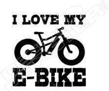 Love My E-bike Fat Bike Decal Sticker