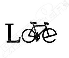 Love Bike Art Wording Decal Sticker