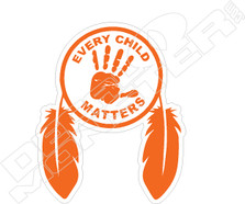 Every Child Matters Hand Print Feathers Decal Sticker