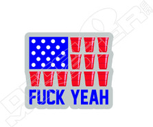 America Beer Pong Fuck Yeah Decal Sticker