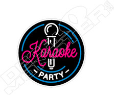 Neon Karaoke Party Sign Decal Sticker