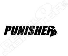 Punisher Skull Lettering Decal Sticker