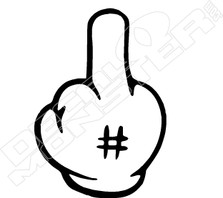 # Cartoon Hand Middle Finger Funny Decal Sticker