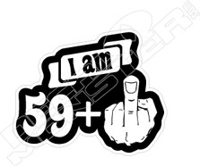 59 Plus 1 Middle Finger Funny Decal Sticker