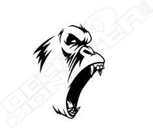 Gorilla Scream Art Decal Sticker
