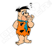 Fred Flintstone thinking Cartoon Decal Sticker