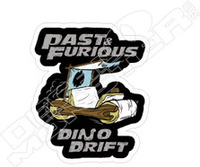 Flintstones Past and Furious Dino Drift Car Cartoon Decal Sticker