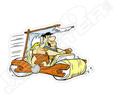 Fred and Barney Going Bowling Flintstones Cartoon Decal Sticker