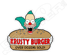 Simpsons Krusty The Clown Burger Cartoon Decal Sticker
