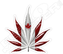 Canada Flag Cannabis Leaf Weed Decal Sticker