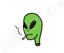 Alien Smoking Joint Funny Weed Decal Sticker
