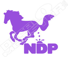 Horse Crapping on NDP Rude Decal Sticker