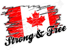 Canada Flag Ripping Strong and Free Truckers Freedom Convoy 2022 Canada Fuck Trudeau #Enough Is Enough Decal Sticker