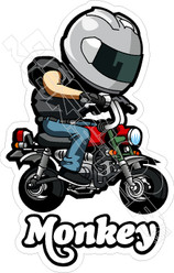 Monkey Biker2 Honda Monkey MiniMoto Motorcycle Decal Sticker
