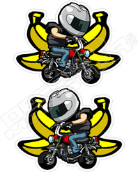 Banana Biker Honda Monkey MiniMoto Motorcycle Decal Sticker