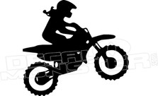 Dirt Biker Girl Silhouette 2 Motorcycle Decal Sticker