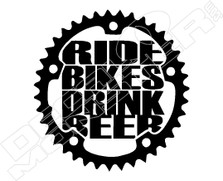 Ride Bikes Drink Beer Motorcycle  Decal Sticker