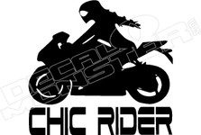 Streetbike Biker Girl Silhouette 4 Motorcycle Decal Sticker