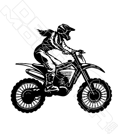 Dirt Biker Girl Silhouette 6 Motorcycle Decal Sticker 