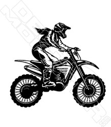 Dirt Biker Girl Silhouette 6 Motorcycle Decal Sticker