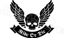 Ride or Die Skull Motorcycle Decal Sticker