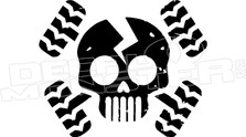 Cross Tires Skull Decal Sticker